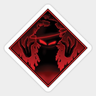 Madness combat Auditor with the halo and black fire art Sticker